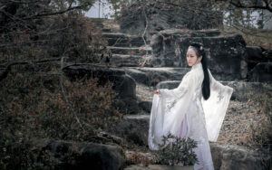 a woman in chinese hanfu