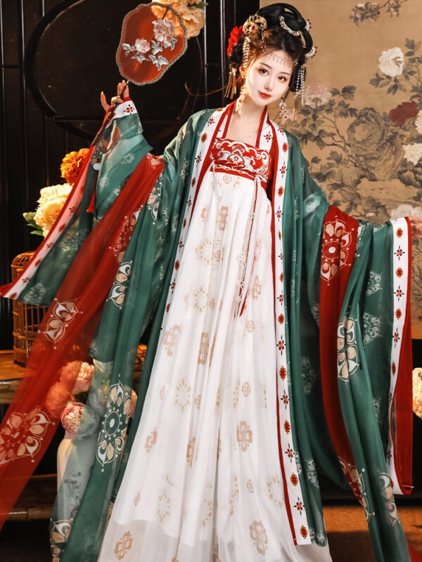 tang dynasty chest length wide sleeved shirt embroidered hanfu