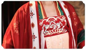 tang dynasty chest length wide sleeved shirt embroidered hanfu